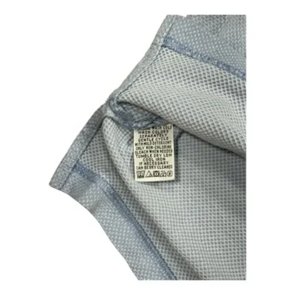 Tommy Bahama Polo Shirt Men M Silk Cotton Blue TB Logo Golf Resort Tee Classic - Picture 5 of 15